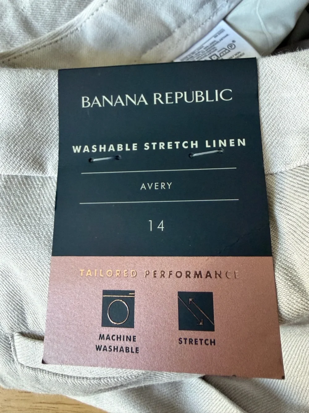 NEW Banana Republic Women's Avery Straight Linen-Cotton Pants Size 14R - 39655